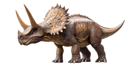 3D render of an isolated Tyrannosaurus rex on a white background, showcasing this gigantic prehistoric reptile as a toy-like creature