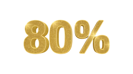 80% text on golden glitter