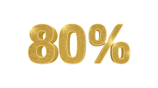 80% text on golden glitter