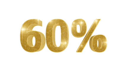 60% text on golden glitter