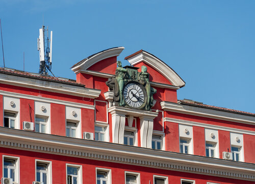 Top of historic governmental building in Sofia, Bulgaria (General Labour Inspectorate)