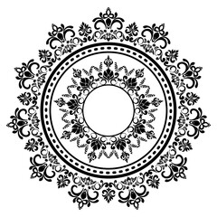 Beautiful decorated circle photo frame.