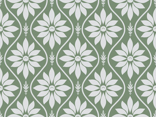 Green damask Wallpaper.