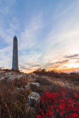 High Point State Park & New Jersey Veterans' Memorial sunset in Autumn 