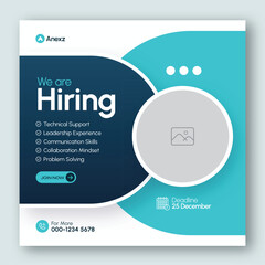 We are hiring job vacancy web banner and social media post template	
