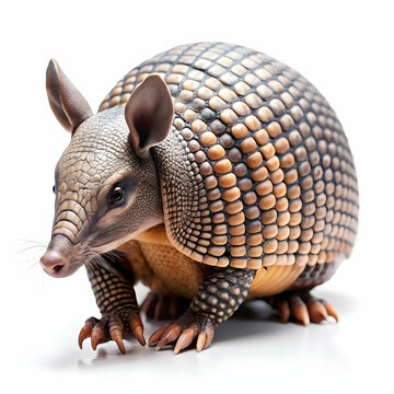 recommend clip art: Nine-banded armadillo isolated on clean white background