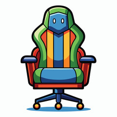 hand drawn gaming chair cartoon vector illustration