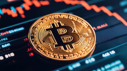 Bitcoin on Stock Exchange Board with Trend Lines