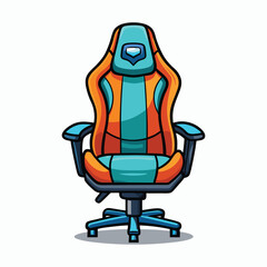 hand drawn gaming chair cartoon vector illustration