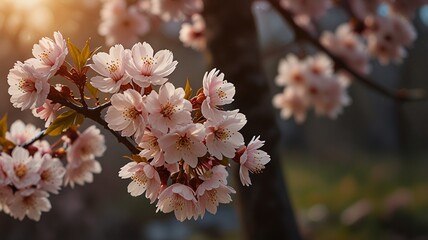 Fototapeta premium Beautiful Cherry Blossom Branch in Nature