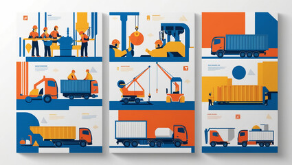 Naklejka premium vector-based illustration of industrial activities