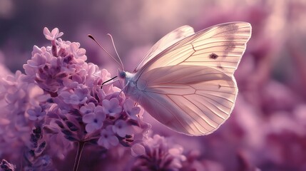Naklejka premium Lilac Butterfly created with Generative AI Technology, ai, generative