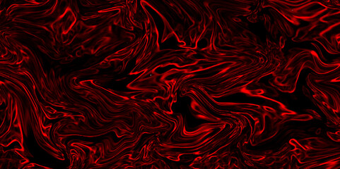 Abstract light background, red Oil or Petrol liquid flow, liquid metal close-up, wide horizontal banner. Marble rock texture red ink pattern liquid swirl paint black dark that is Illustration BG.