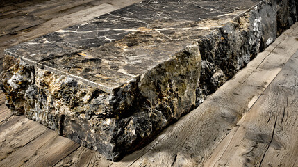 Marble Threshold: The transition from wooden floor to marble threshold is captured in exquisite detail. The two materials meet harmoniously. 