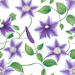 Purple Clematis Tile Wallpaper