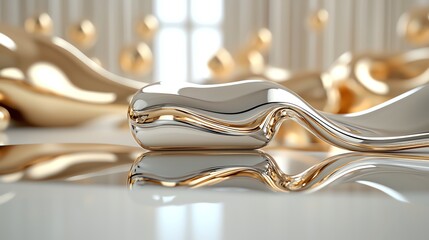 Closeup of polished gold bar edges, reflections creating abstract shapes, highvalue concept