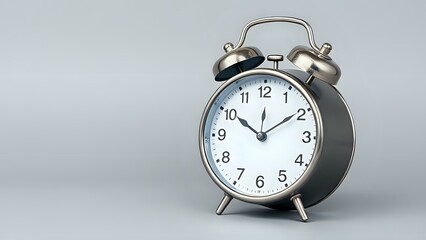 Classic Alarm Clock on Grey Background