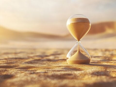 Flowing Sand in Hourglass Progress Bar Symbolizes Time Management and Deadline Countdown