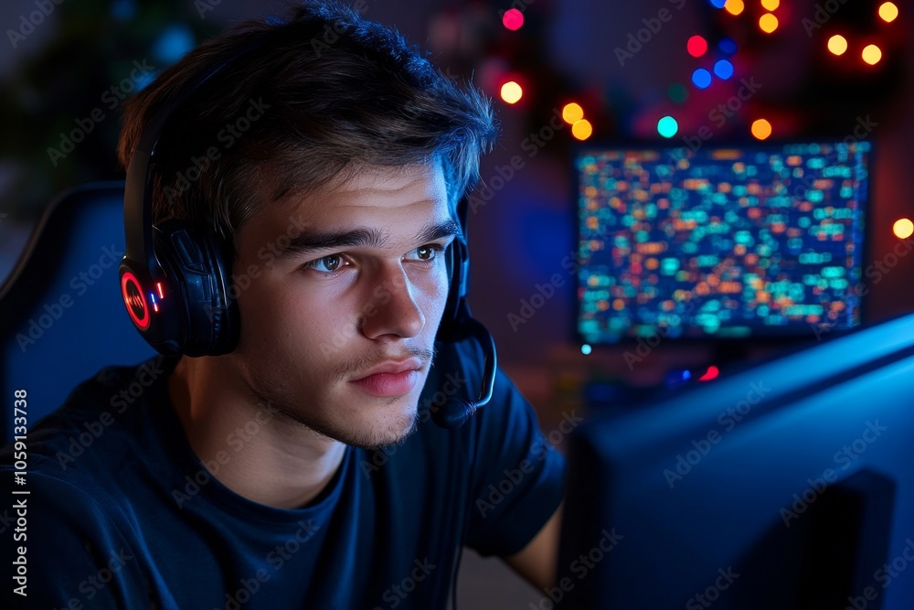 Aufkleber detailed image of a person reviewing a clean, structured data table on a high-resolution monitor, ca