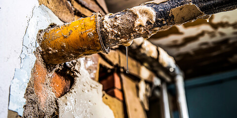 Leaking Pipe Causing Water Damage – Urgent Plumbing Repair Needed to Prevent Further Damage