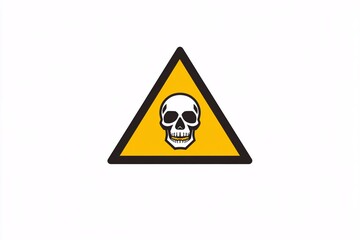Fototapeta premium Warning sign indicating hazardous materials with a skull symbol, designed for safety in workplaces and public areas