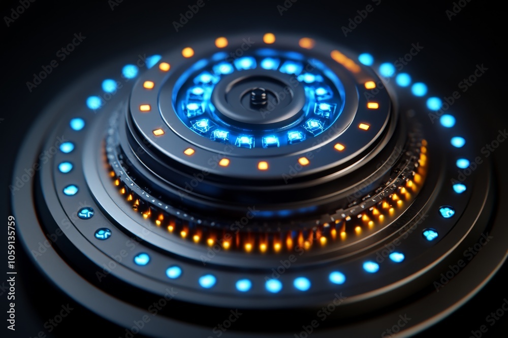 Poster Futuristic holographic data warehouse interface with layered sections, capturing the advanced, structured organization of data storage, symbolizing innovation and clarity