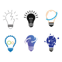 Bulb technology ilustration logo vector