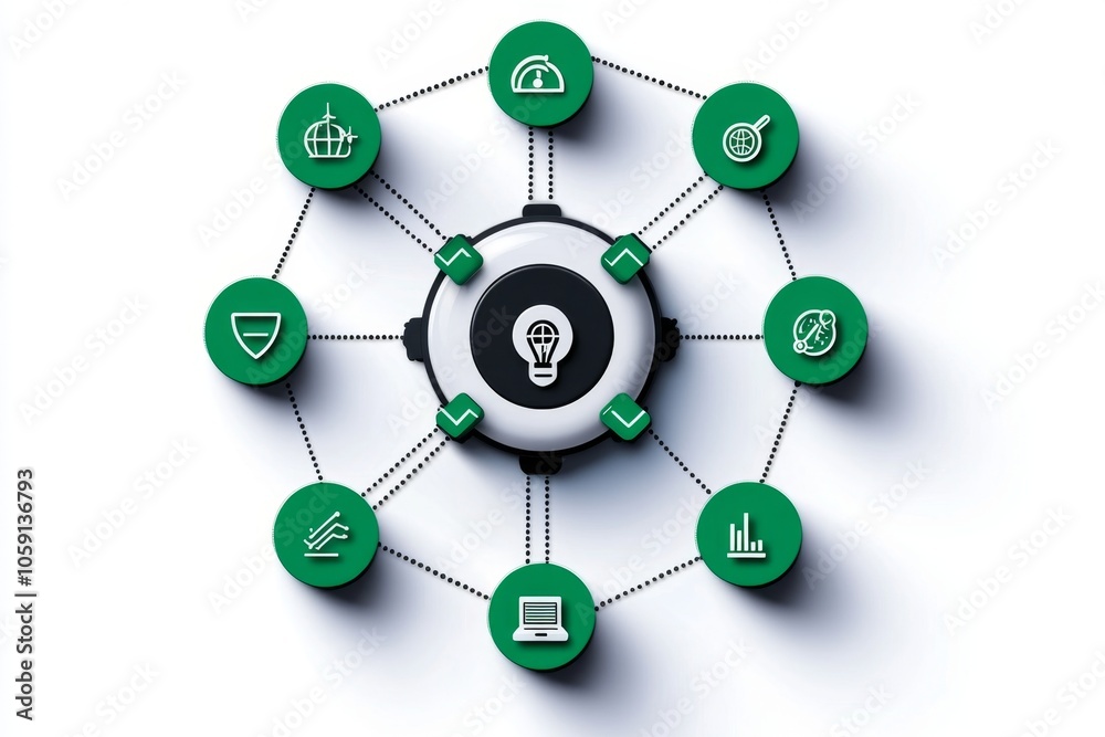 Poster Minimalist depiction of a verified data set with green checks, representing the clarity and importance of data quality in a streamlined design, symbolizing assurance and simplicity