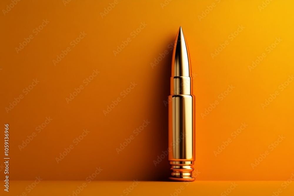 Aufkleber Minimalist line art of a single bullet with simple, clean lines on a blank background, capturing the iconic shape and streamlined design, symbolizing simplicity and impact