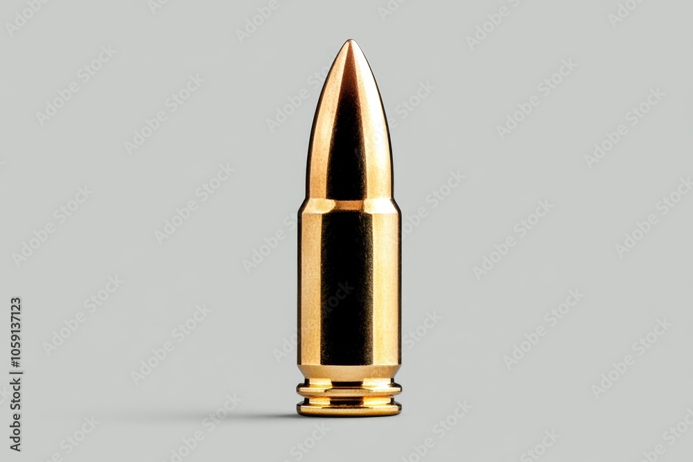 Aufkleber Minimalist silhouette of a bullet in a neutral color, capturing the sleek, straightforward design in a simple form, symbolizing focus and simplicity