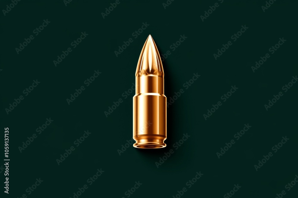 Poster Minimalist silhouette of a bullet in a neutral color, capturing the sleek, straightforward design in a simple form, symbolizing focus and simplicity