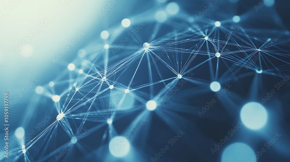 Poster network connection abstract background minimalist white background with space for text