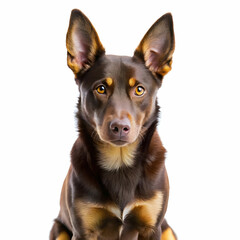 Australian kelpie on white isolated