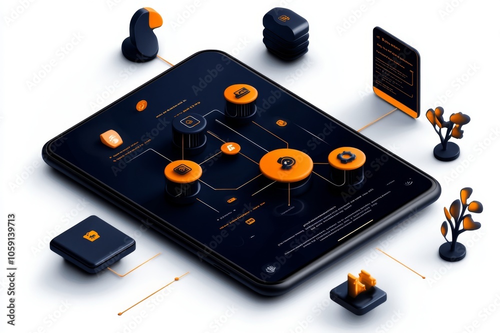 Leinwandbilder simple depiction of a digital dashboard with organized data layers, symbolizing the accessibility an