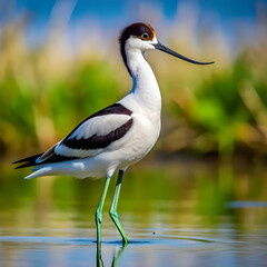 An Avocet silhouette vector style isolated