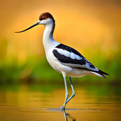 An Avocet silhouette vector style isolated