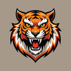 Fierce Tiger Mascot Logo with Intense Angry Expression