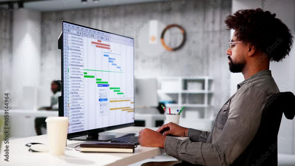 Poster Tech Schedule List On Computer Screen