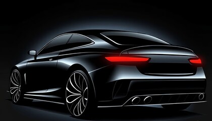 Obraz premium Illustration of a silhouette of a car that looks luxurious