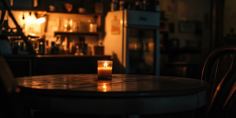 Soft candlelight illuminates an intimate setting, invoking a sense of warmth and companionship.