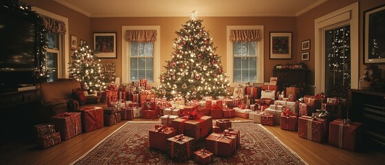 Christmas Eve at Home, Stocking Gifts and Tree Decorations