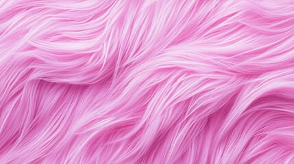Fototapeta premium A vibrant texture of pink faux fur showcasing flowing strands, perfect for creative projects.