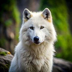 Obraz premium Portrait of dog standing on rock,Indonesia