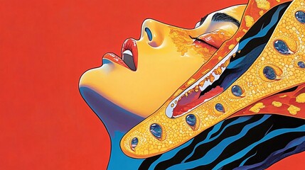 Golden Embrace: Surreal Portrait of a Woman