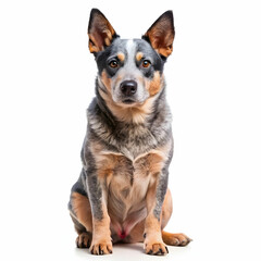 Australian cattle dog isolated in white background, ai generative