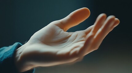 A close-up of an open hand, symbolizing offering or receiving.