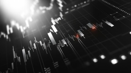 High speed stock market trading data, financial charts and graphs