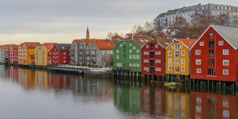 Obraz premium Norwegian fisherman houses in Trondheim