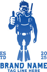 Scuba Diver Logo Design Concept