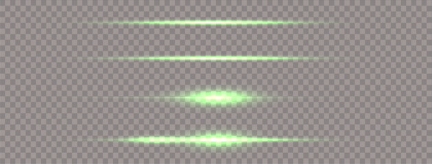 Green line light effect. Golden glowing neon lines. The green glow of dust and glare. Flash of light. gold dust bokeh. Gold confetti shimmers on a dark background.	